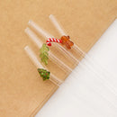 Axyaa Glass Straws Set with Brush for Smoothies Tea Juice Bar