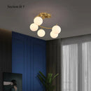 Axyaa American Minimalist Copper Ceiling Light for Modern Living Room, Bedroom, Study