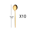 Axyaa Gold Flatware Set - 10Pcs Stainless Steel Dinnerware Cutlery Silverware