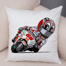 Axyaa Cartoon Sport Motorcycle Cushion Cover - Super Soft Plush Pillow Case