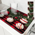 Axyaa Christmas Fir Desk Drain Pad: Non-slip Kitchen Counter Mat for Drying Dishware