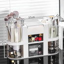 Axyaa Double-Layer Makeup Organizer: Brush Tube Compartment Drawer for Dressing Table