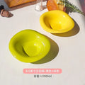 Axyaa Wave Salad Bowl Saucer - Creamy Color, Ins Style, Dishwasher Safe, Dessert Snack