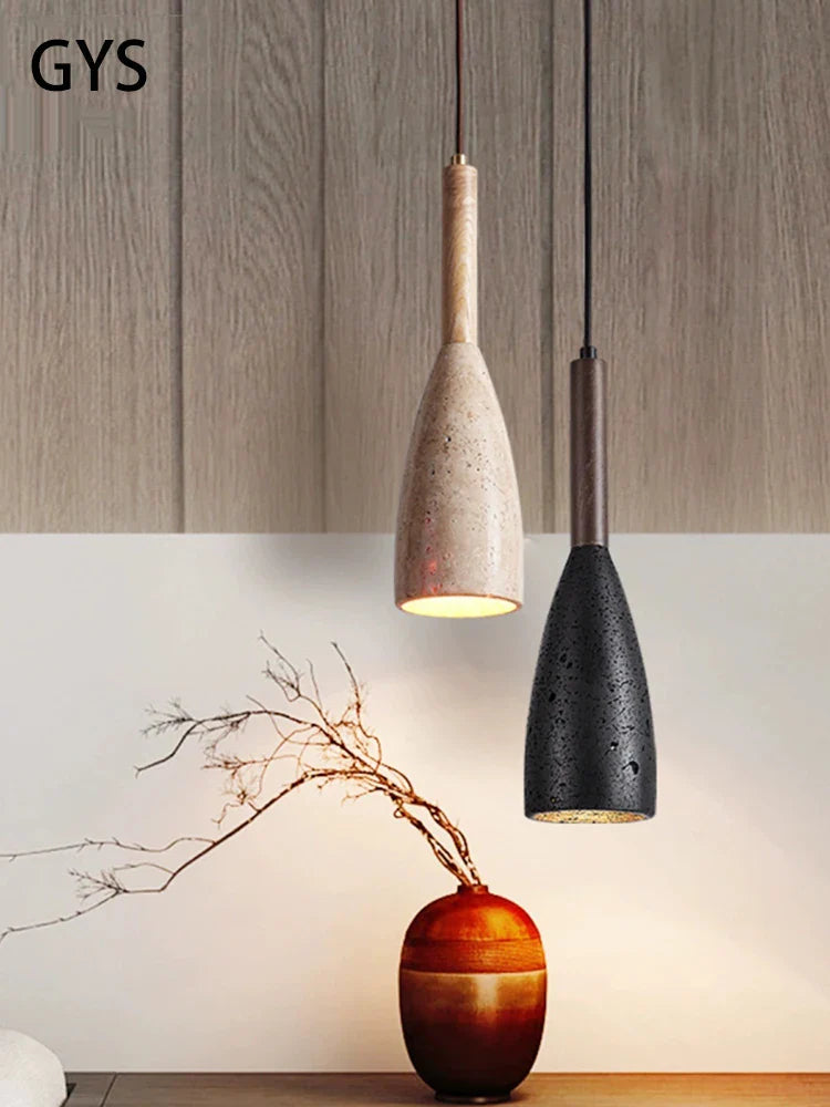 Axya Natural Yellow Stone Pendant Chandelier E27 Nordic Lighting