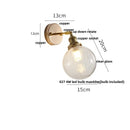 Axyaa Clear Glass LED Wall Sconce Pull Chain Switch Modern Mirror Light