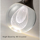 Axyaa Teardrop Crystal Pendant Light for Kitchen & Bedroom - Mini Pendant Lighting
