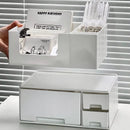 Axyaa Desktop Organizer Storage Box with Multi-grid Drawers for Small Items and Stationery