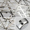 Axyaa Oval Spark Ball Stainless Steel Pendant Chandelier, LED Indoor Lighting Fixtures