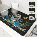 Axyaa Halloween Plants Kitchen Mat Absorbent and Antiskid Dish Drying Pad