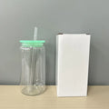 Axyaa Colorful Lid Plastic Cup with Straws - Replacement for Can Shaped Iced Coffee Juice Mug