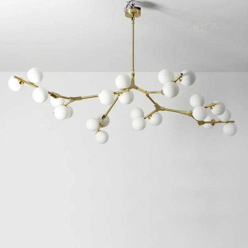 Axyaa Glass Ball Pendant Chandelier for Modern Living Room and Bedroom Lighting