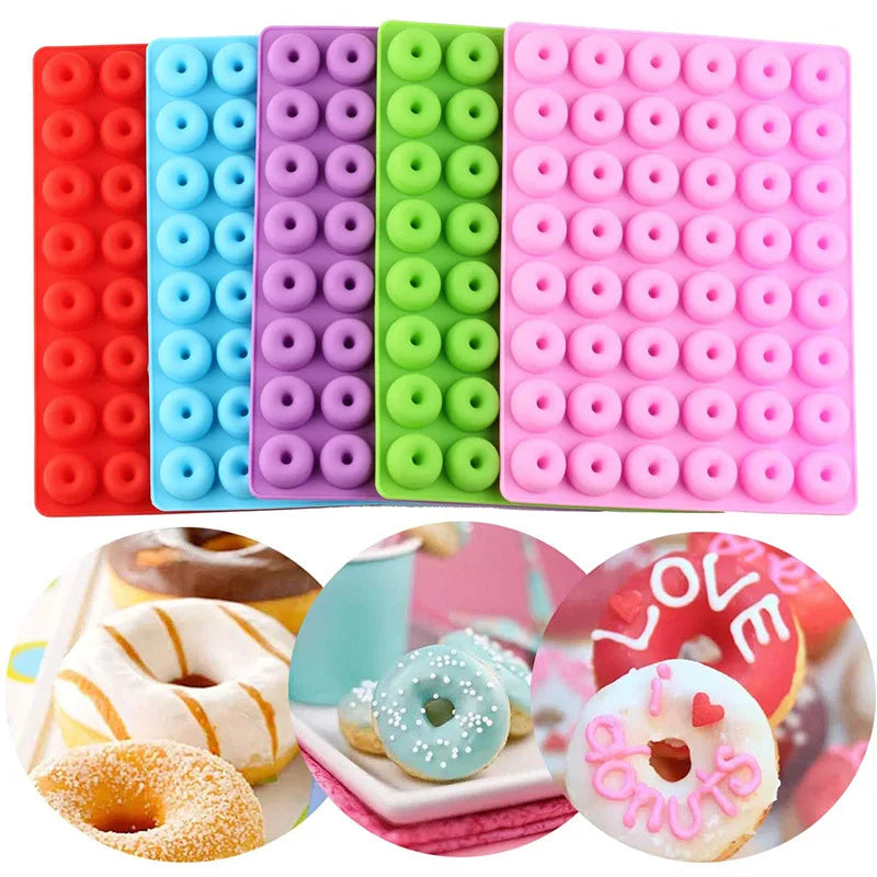 Axyaa 48 Hole Chocolate Donut Silicone Mold Pastry Decorating Tools