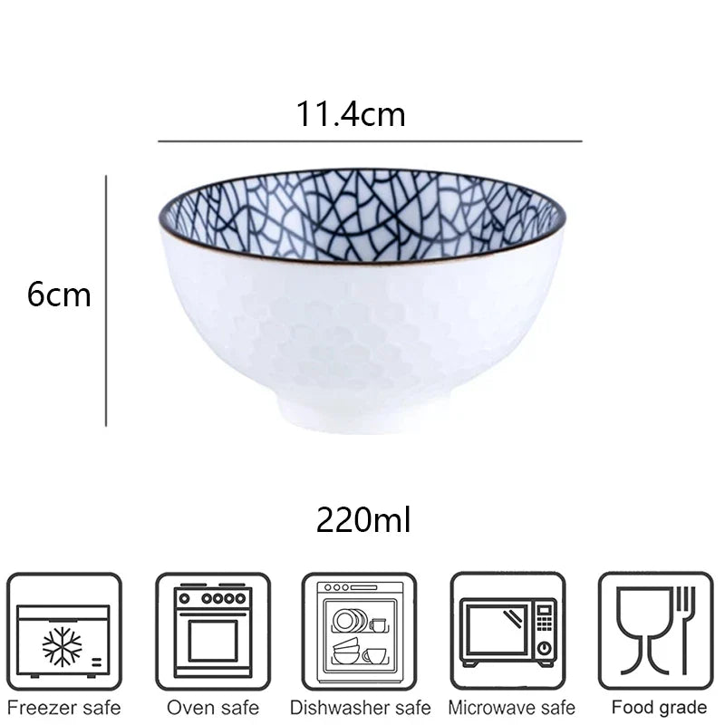 Axya Japanese Ceramic Bowl Set for Cereal, Salad, Snacks, Microwave Safe, Gift Box