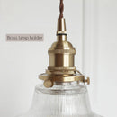 Axyaa Brass Glass Chandelier Art Deco LED Hanging Lamps