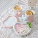 Axyaa Heart Coffee Cup & Saucer Set, Couple Mug, Camellia Tea, Breakfast Exquisite Gift