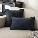 Axyaa Chenille Cushion Cover in Blue Grey