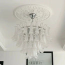 Axyaa Glass Petal Chandelier: Modern Luxury Pendant for Dining Living Bedroom
