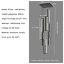 Axyaa Nordic Black Rectangle LED Chandelier - Dimmable Living Room Pendant Lighting