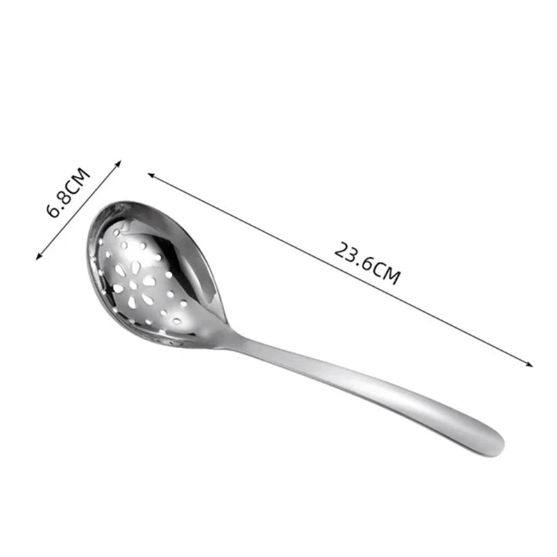Axyaa Stainless Steel Soup Ladle Serving Colander with Long Handle
