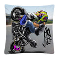 Axyaa Stunt Motorcycle Cartoon Soft Plush Cushion Cover Pillow Case