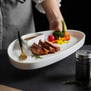 Axyaa Solid Color Ceramic Dinner Plate Set for Restaurant and Home Tableware