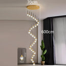 Axyaa Crystal Chandelier Stair Pendant Lamp Living Room Interior Lighting