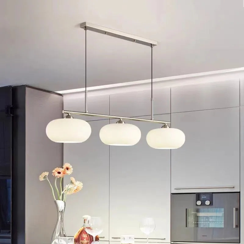 Axyaa Persimmon Pendant Light: Nordic LED Retro 3 Head Glass Lamp for Living Room