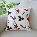 Axyaa Christmas Embroidered Pillow Cover - Canvas Letter Decor Pillowcase