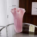 Axyaa Pink Glass Flower Vase: Chic Home Decor, High-End Living Room Ornament