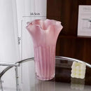 Axyaa Pink Glass Flower Vase: Chic Home Decor, High-End Living Room Ornament