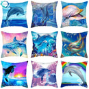 Axyaa Dolphin Pattern Cushion Cover 45x45cm