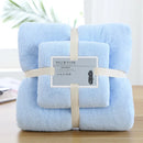 Axyaa Luxury Coral Fleece Towel Set - Super Absorbent & Soft - 2pcs - 70x140cm, 35x75cm