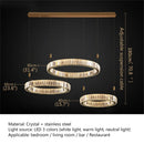 Axyaa Gold Crystal Chandelier Pendant Lamp for Home Dinning Room Decor