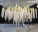 Axyaa Crystal Tassel LED Chandelier for Elegant Dining Room Decor