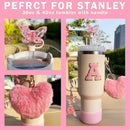 Axyaa 9-Piece Accessory Set for Stanley Cup: Butterfly Straw, Cover, Cap, Boot, Charm, Initials