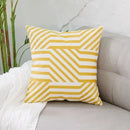 Axyaa Yellow Geometric Floral Embroidered Cushion Cover - 45x45cm