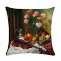 Axyaa Retro Oil Painting Linen Cushion Cover for Home Decor