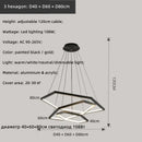 Axyaa Hexagon LED Pendant Light: Modern Minimalist Aluminium Chandelier for Living Room, Bedroom, Foyer