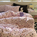 Axyaa Korean Pink Girls Bedding Set 2025 - Queen/Full Size Quilt Cover Set