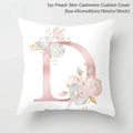 Axyaa Pink Letterwork Cushion Cover 45*45cm, Wedding Party Decor, Elegant Wedding Pillow