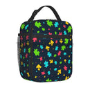 Axyaa Colorful Puzzle Piece Lunch Bag - Water-resistant Thermal Bento Tote