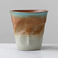 Axyaa Rough Pottery Coffee Cup, Irregular Gradient Ceramic Latte Tea Cup