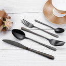 Axyaa Stainless Steel Black Cutlery Set - Elegant Dinnerware Collection