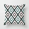 Teal Blue Flower Leaves Pattern Pillow Case Axyaa Decorative Cushion Cover