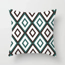 Teal Blue Flower Leaves Pattern Pillow Case Axyaa Decorative Cushion Cover