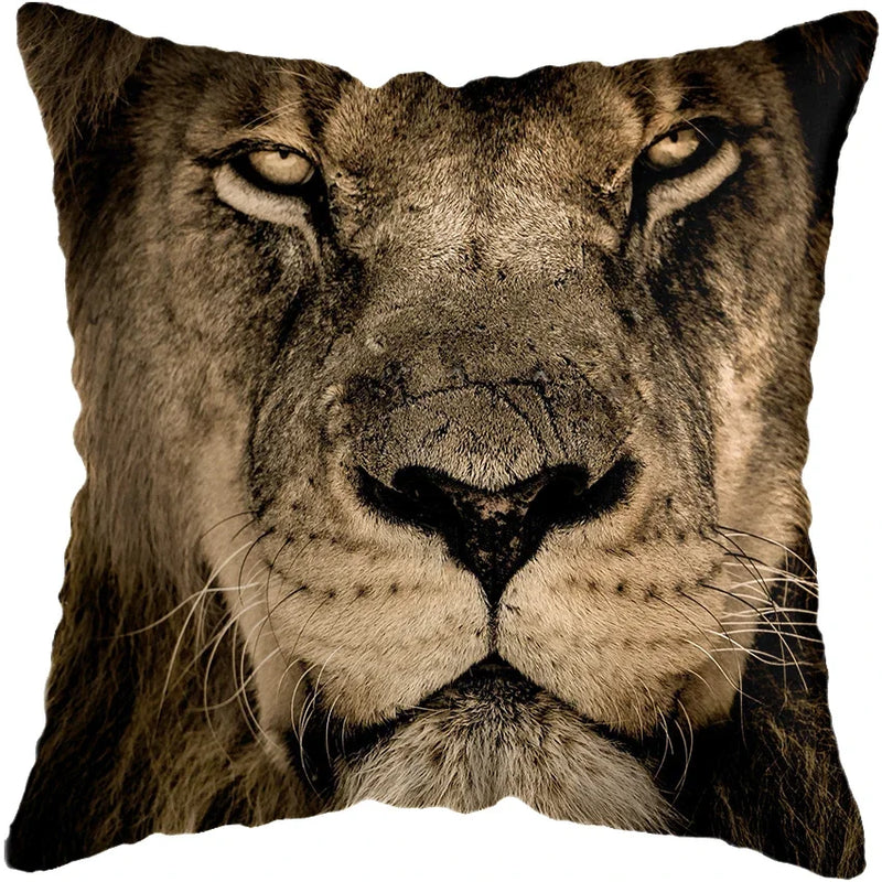 Wild Animals Lions Tigers Cushion Cover - Axyaa Luxury Home Decor