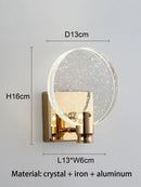 Axyaa Golden Crystal Glass Stainless Steel Wall Lamp for Modern Interior Lighting