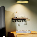 Axyaa Wall Mounted Shelf with Key Holder - Nordic Style Wooden Organizer