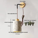 Axyaa Wood Socket Wall Lights Pull Chain Switch Adjustable Nordic Modern Lampara