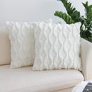 Axyaa White Plush Cushion Cover 45x45 30x50 Pillowcase for Soft Living Room Decor